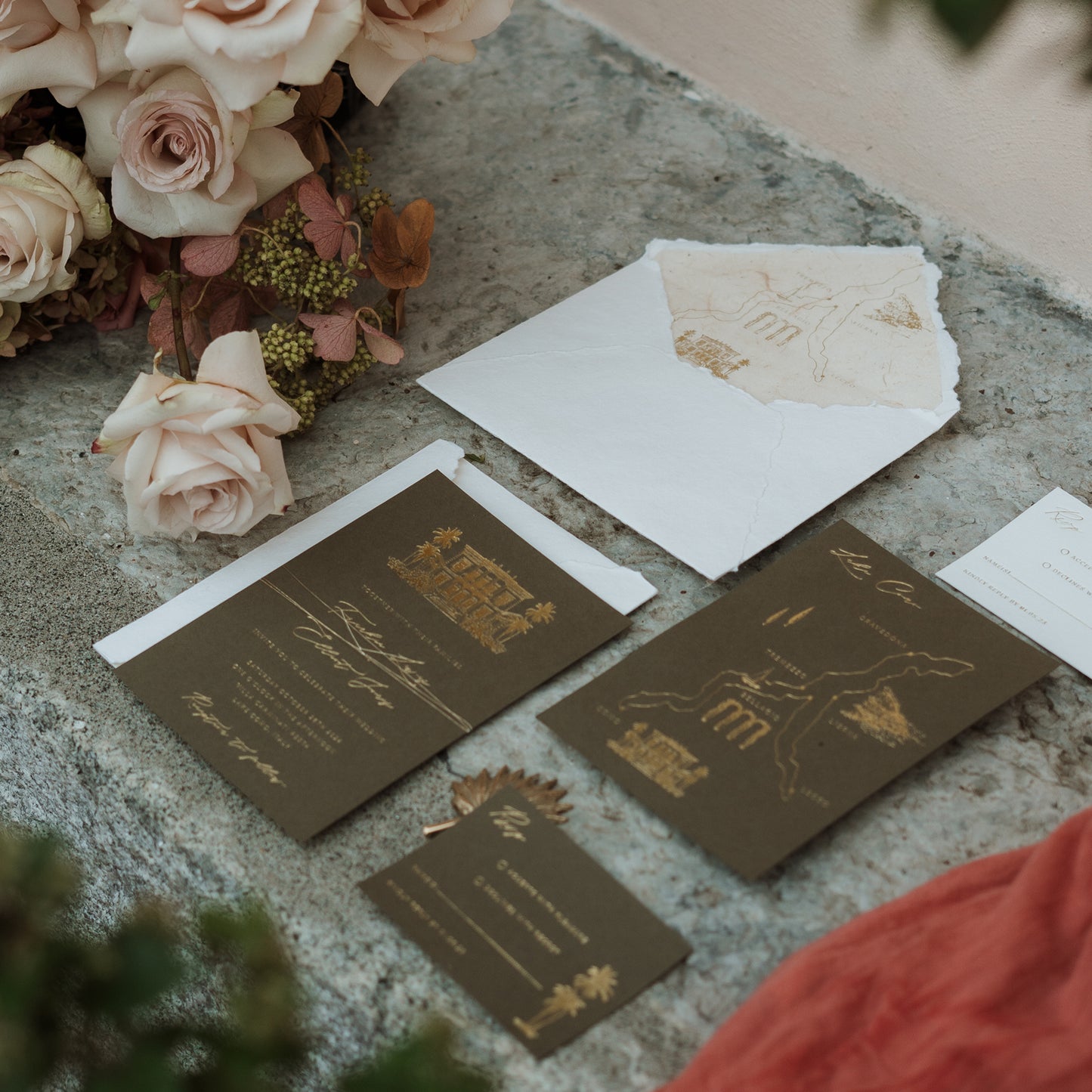Lake Como Wedding Invitation Sample Suite