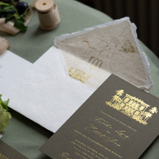 lake Como wedding invitation
