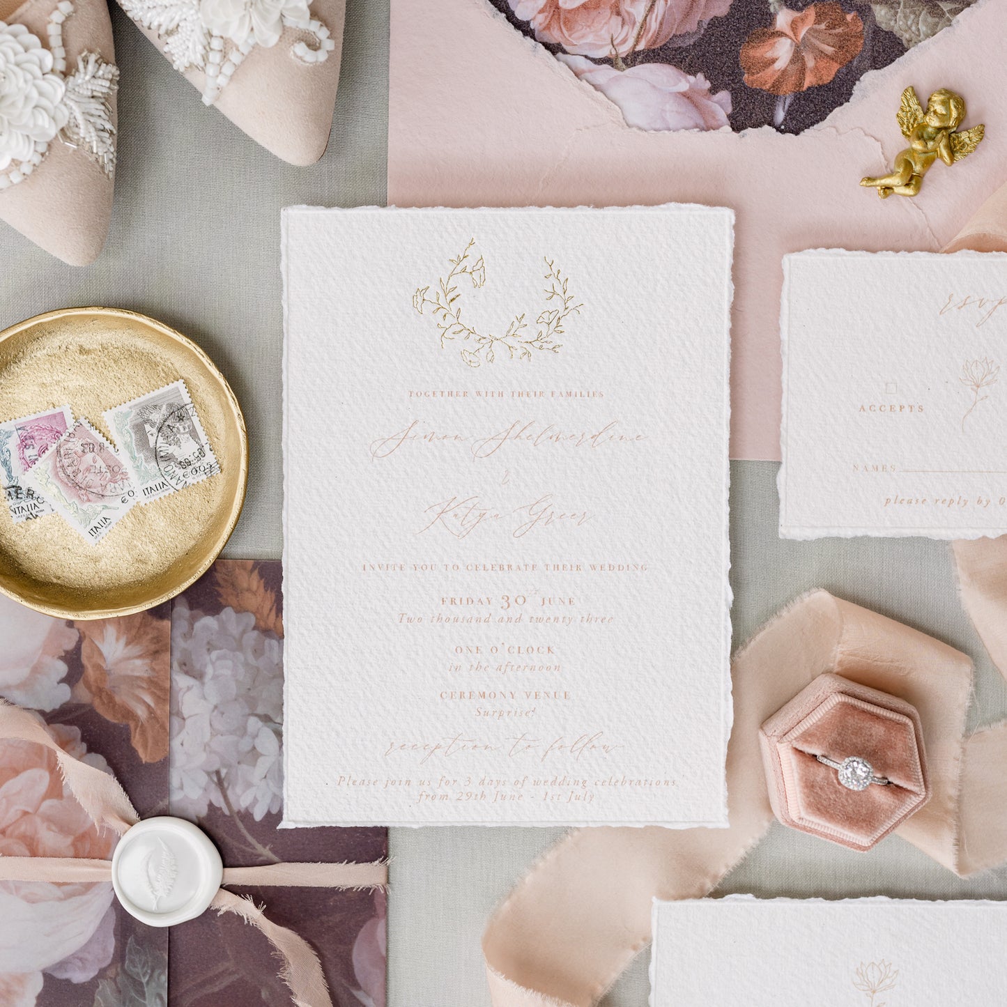 floral wedding invite