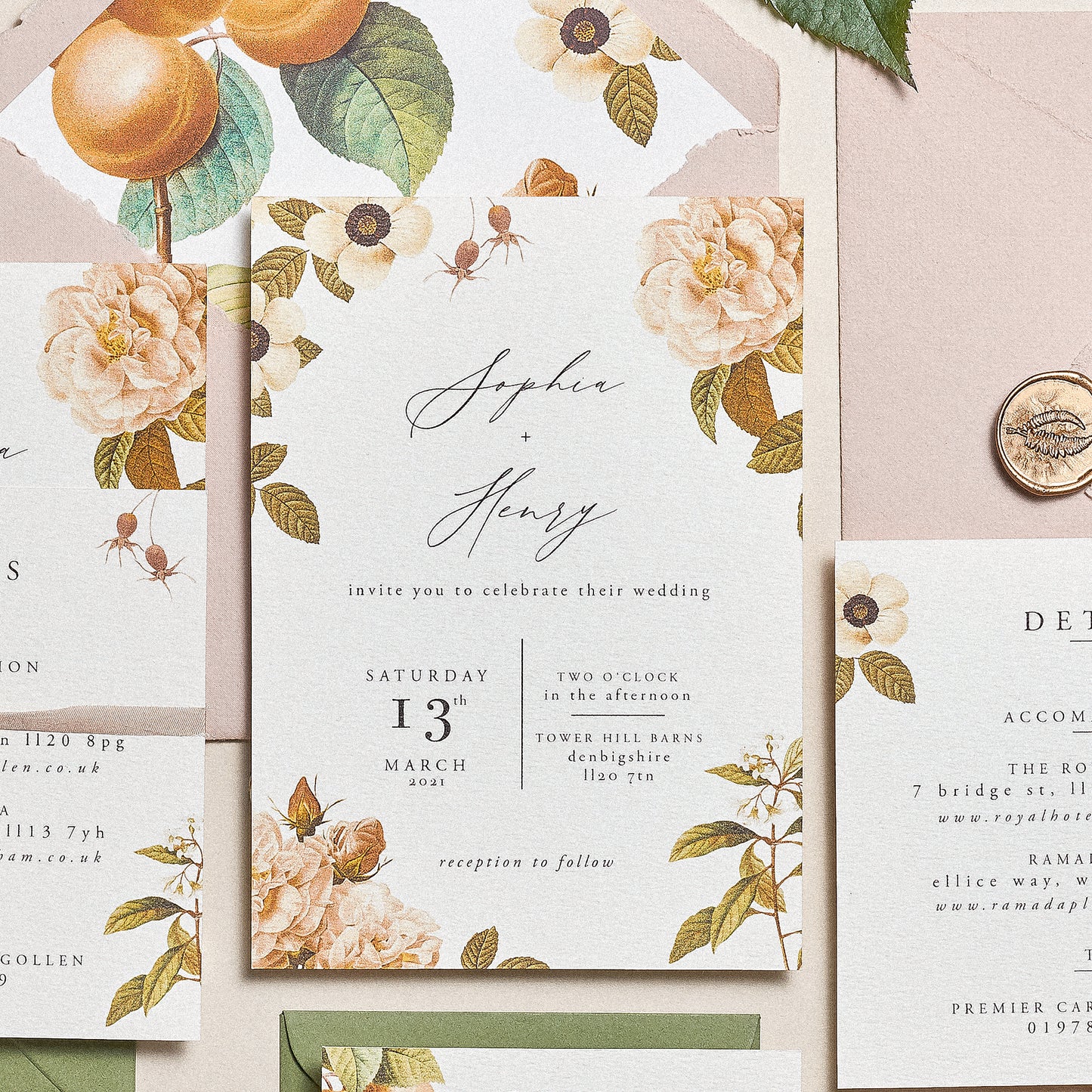 floral wedding invite