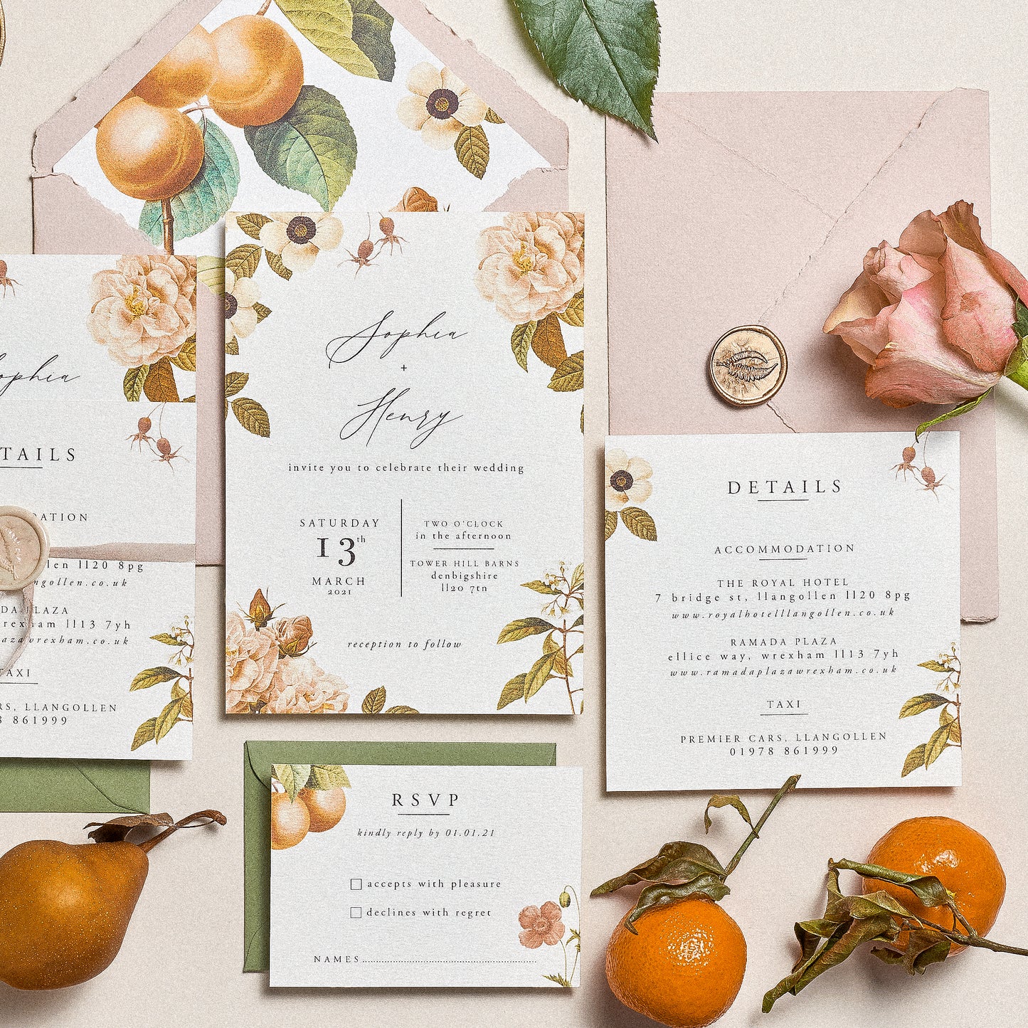 floral wedding invite