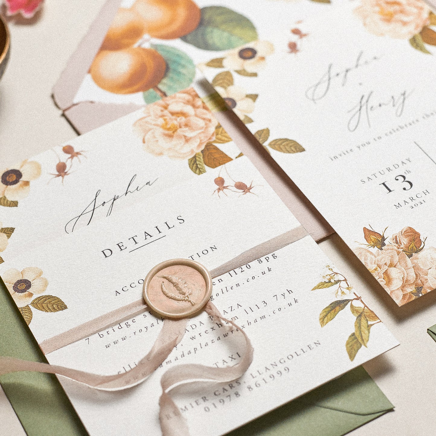 floral wedding invite
