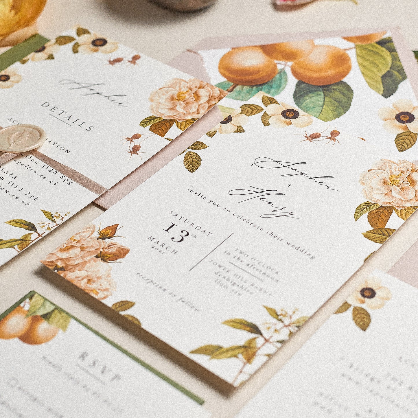 floral wedding invite