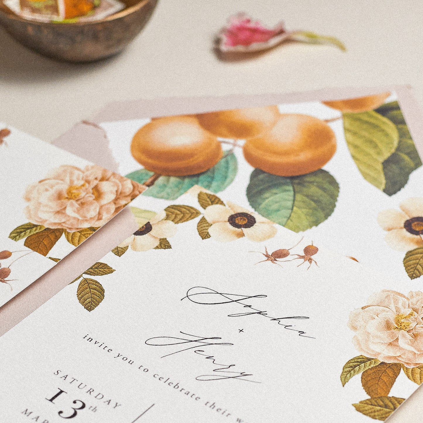 floral wedding invite