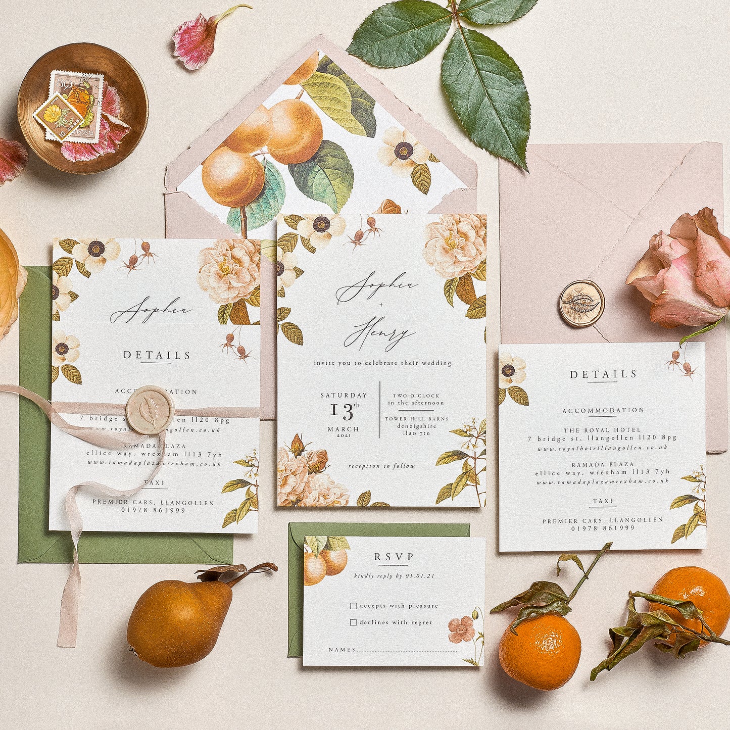 Le Jardin RSVP Card with Return Envelope