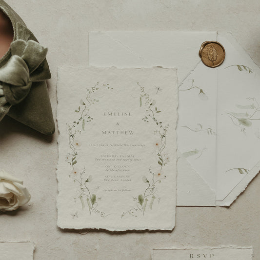 Petit Pois Invitation with Patterned Envelope