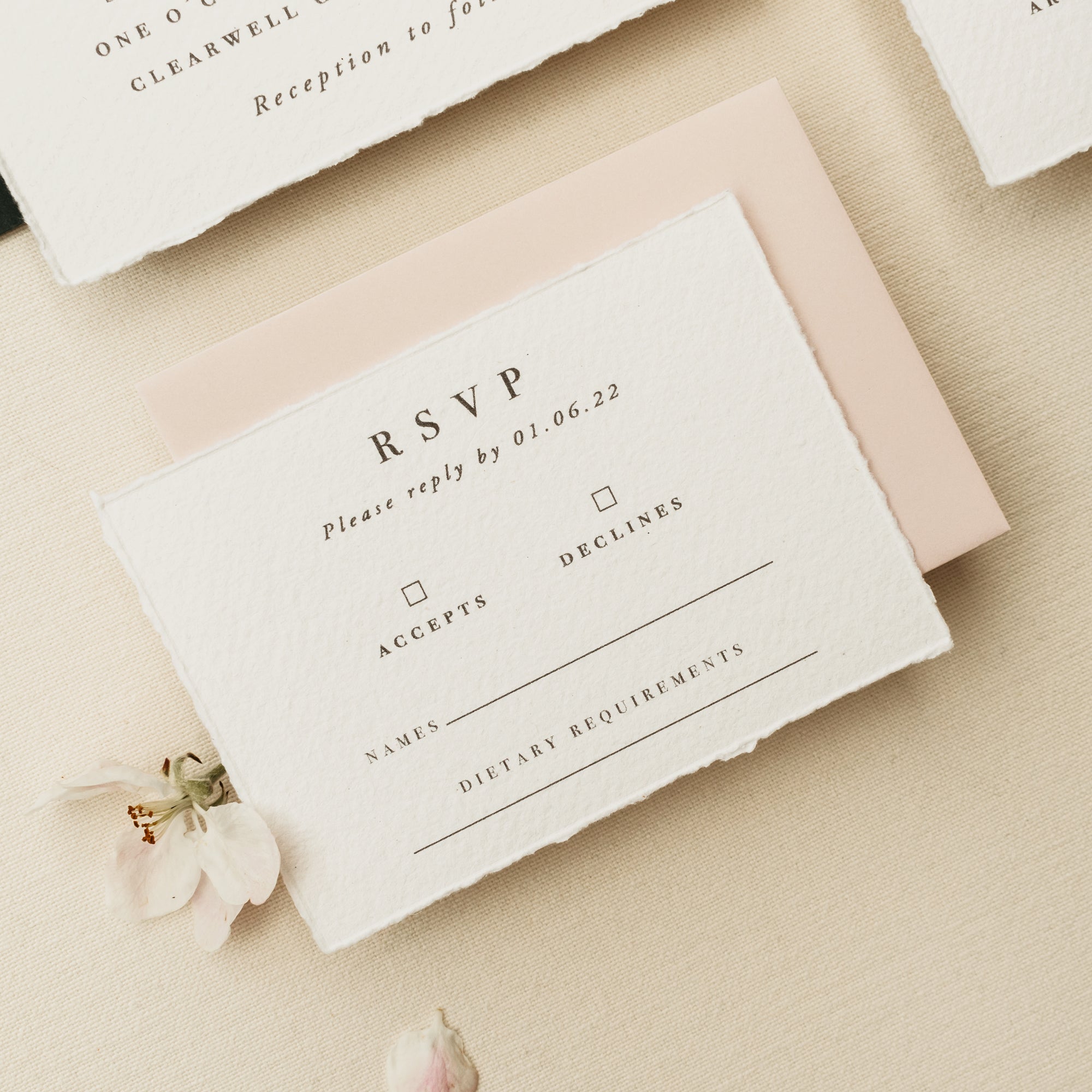 Personalised Handmade Wedding Invite Acceptance Card - RSVP, Invitation, Cake | UK - View #2