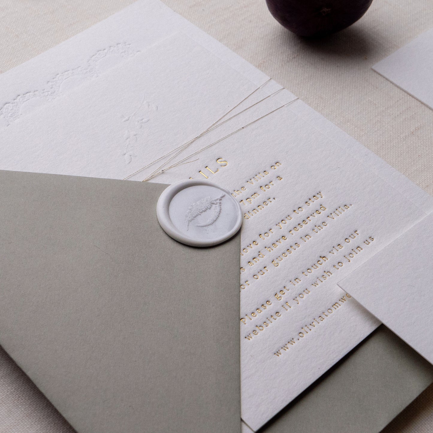 Wedding Venue Luxe Details Card