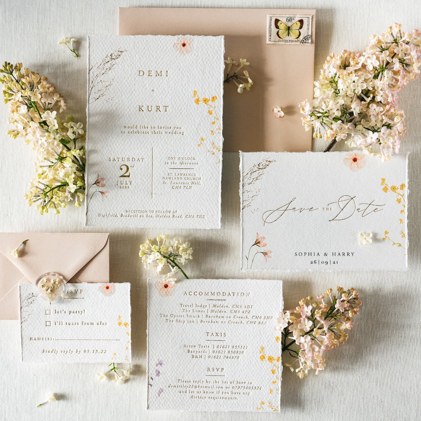 Boho Garden Gold Details Card