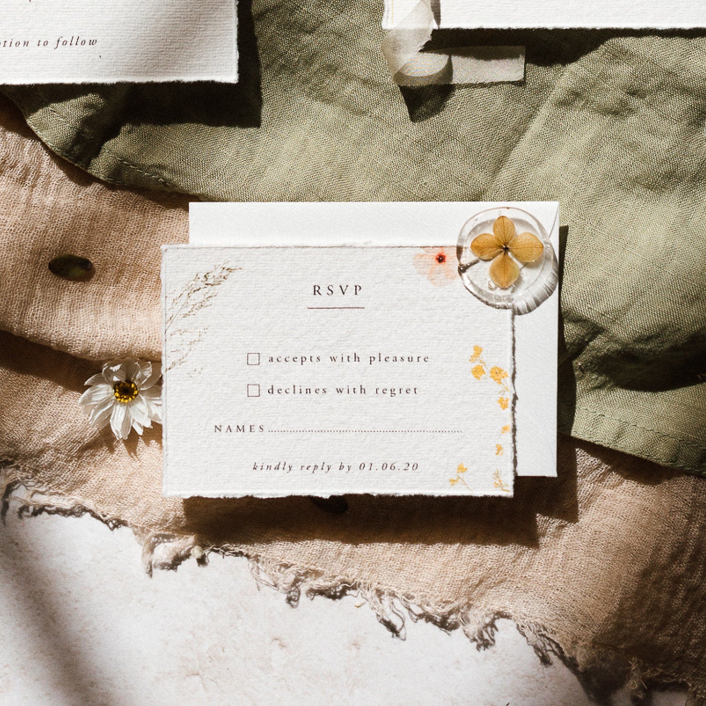 Boho Garden RSVP Card with Return Envelope