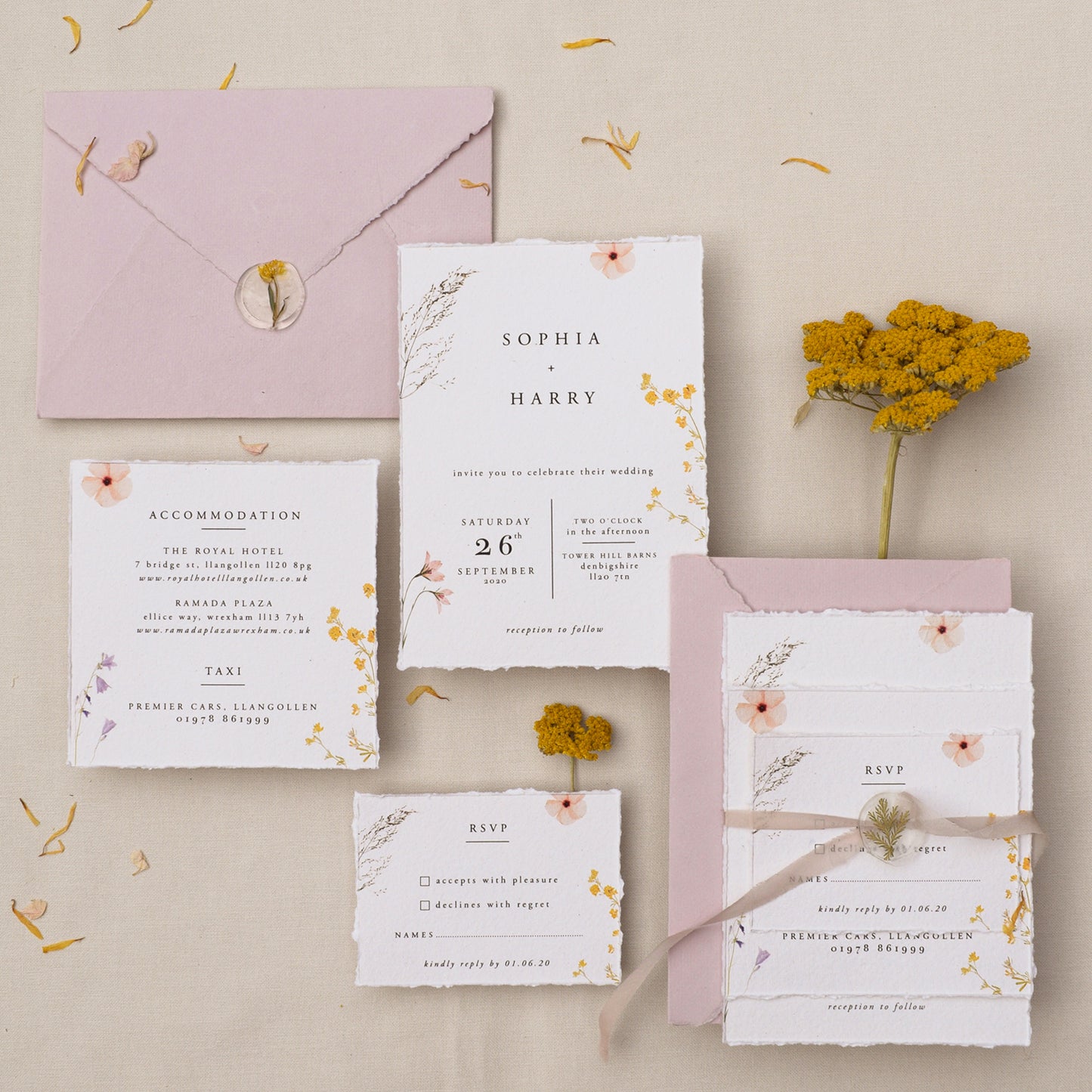 Boho Garden RSVP Card with Return Envelope
