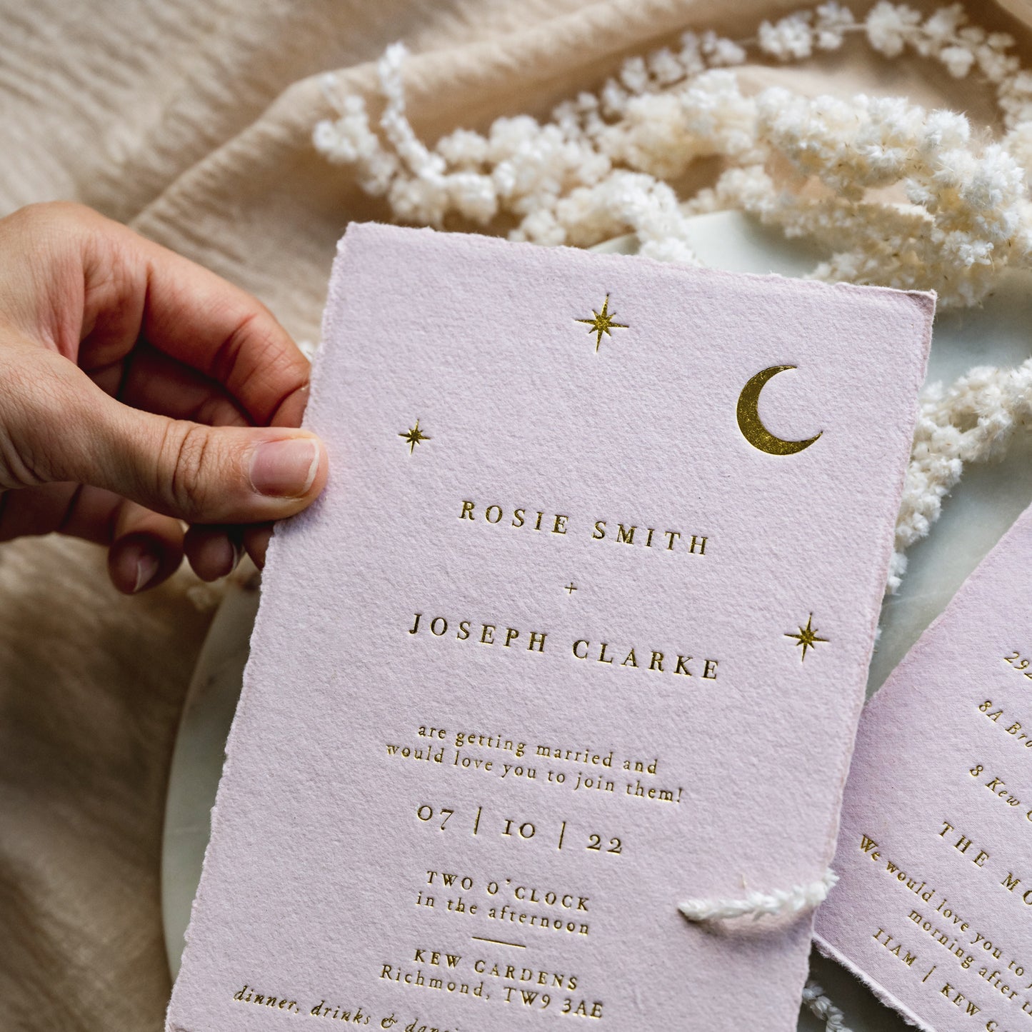 Moon & Stars Blush Invitation
