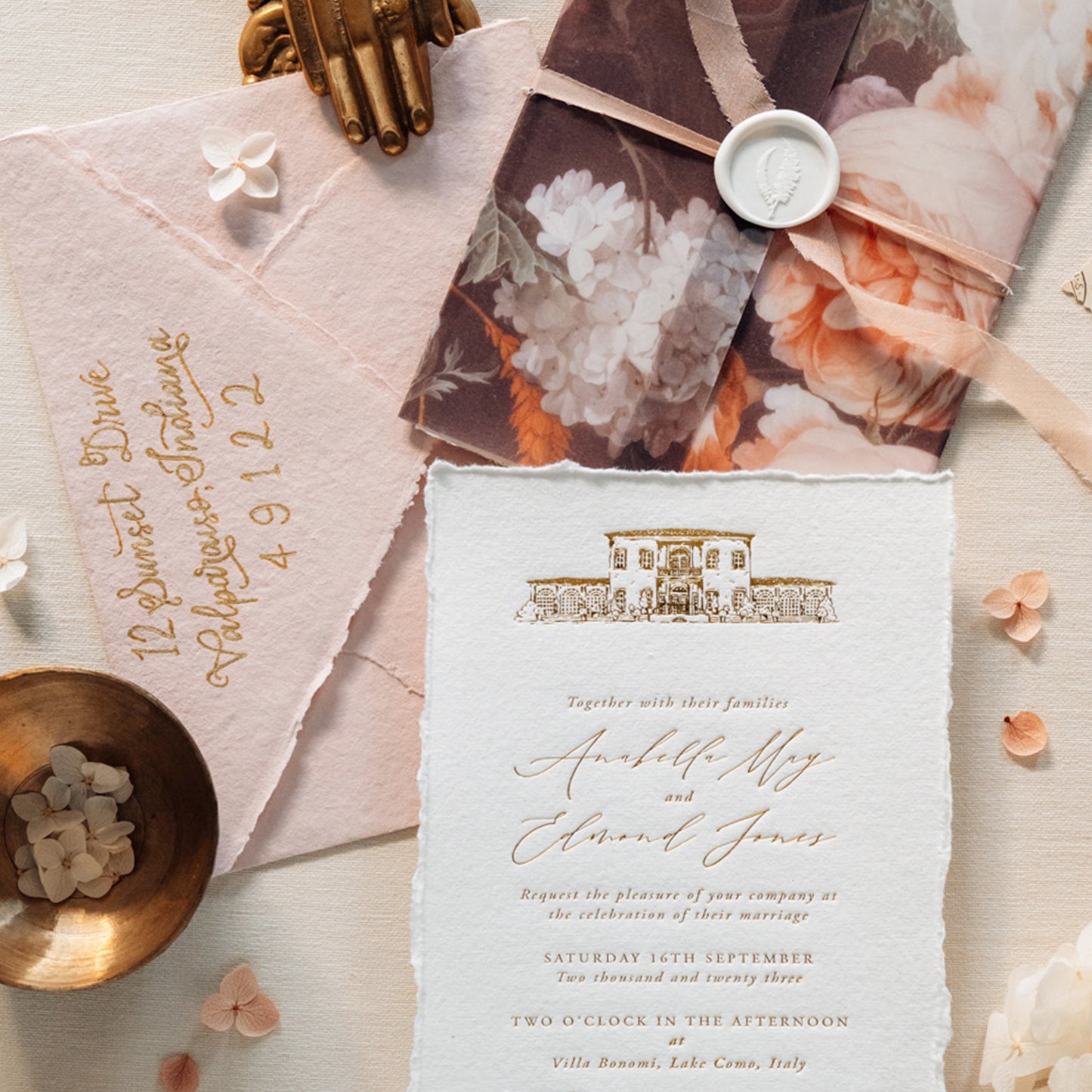 vellum wedding invite