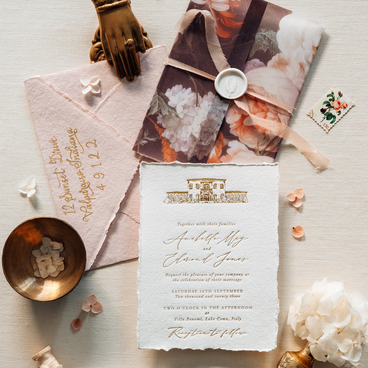 vellum wedding invite