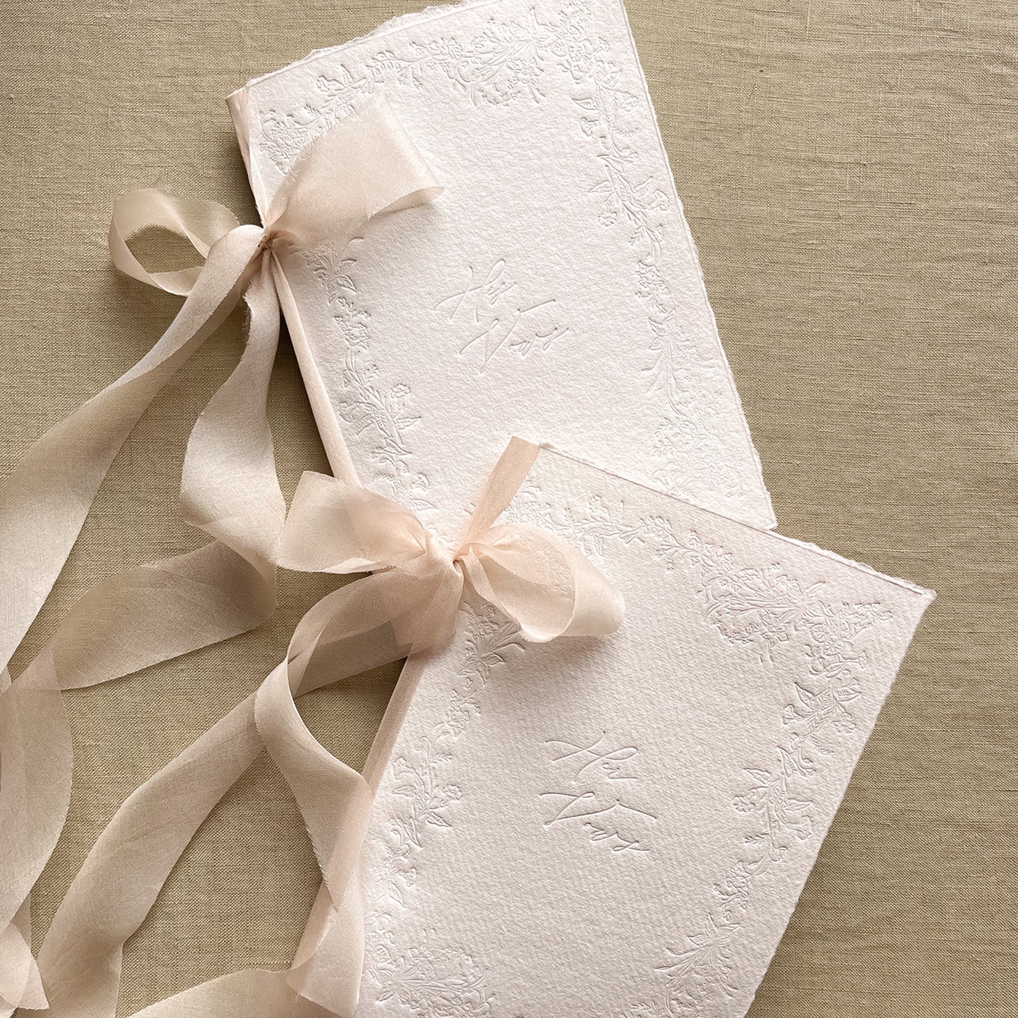 Floral Letterpress Vow Books