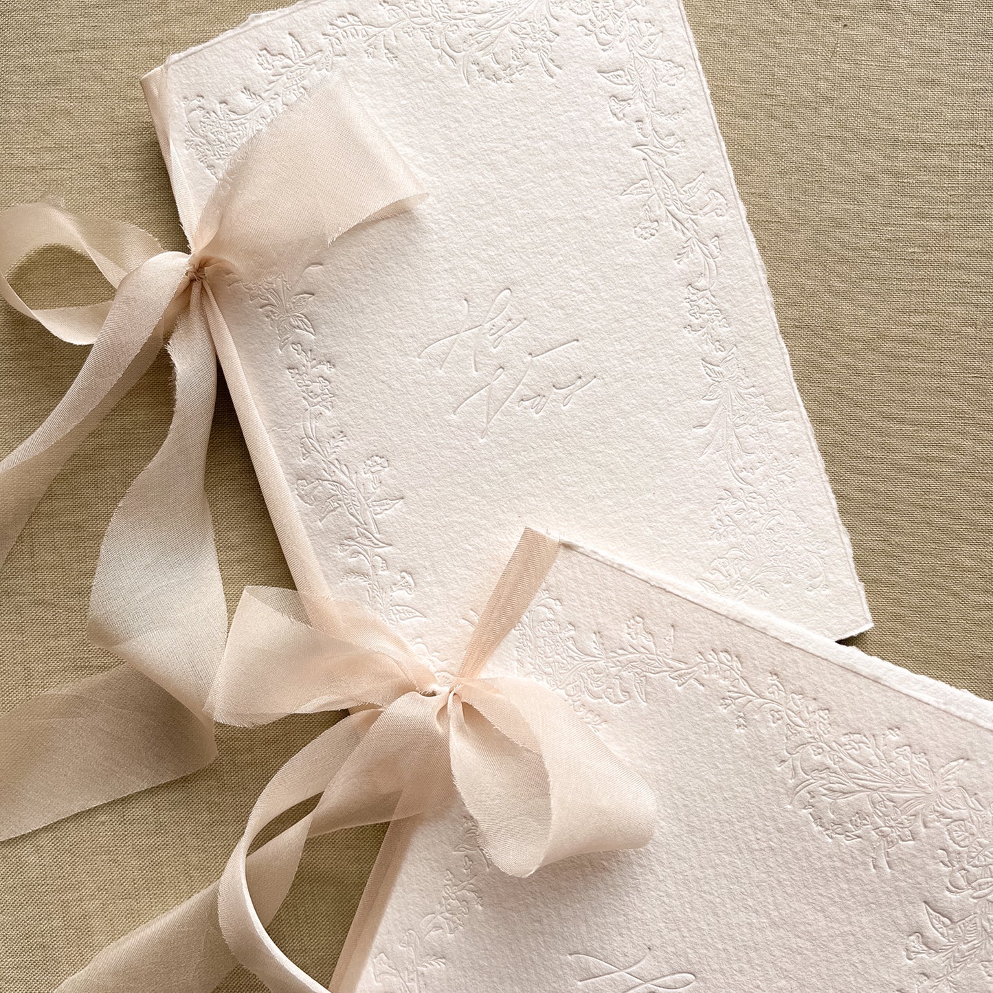 Floral Letterpress Vow Books