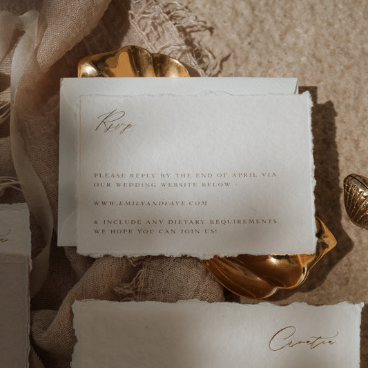 Destination Wedding RSVP Cards - Handmade Paper