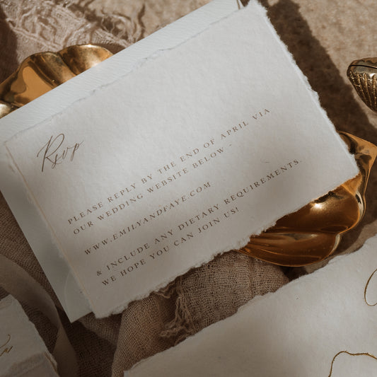 Destination Wedding RSVP Cards - Handmade Paper