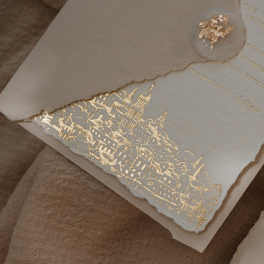 Destination Wedding Invitation - Handmade Paper