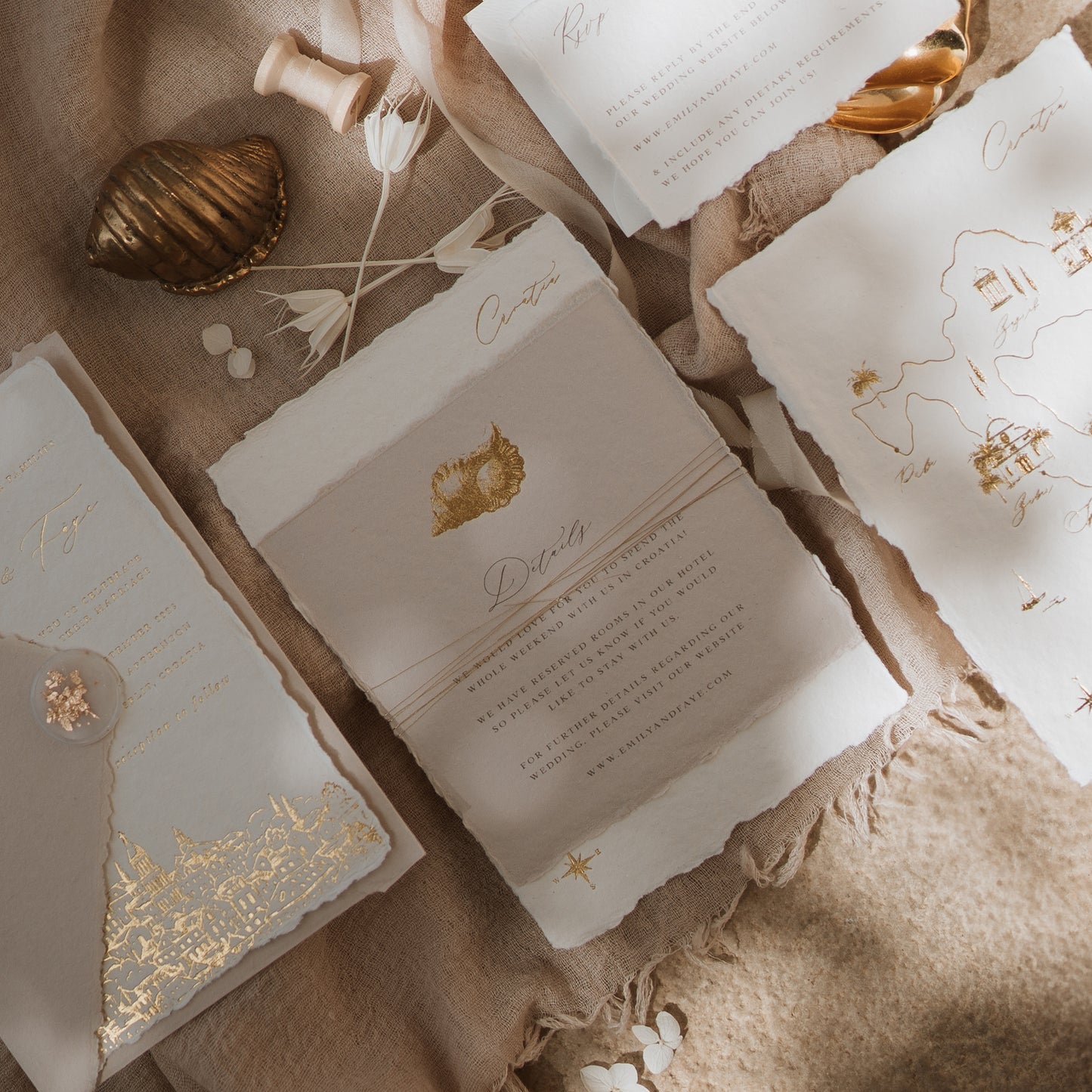 Destination Details Card - Handmade Paper