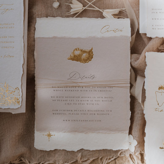 Destination Details Card - Handmade Paper