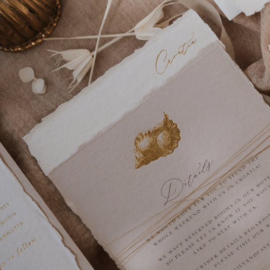 Destination Details Card - Handmade Paper