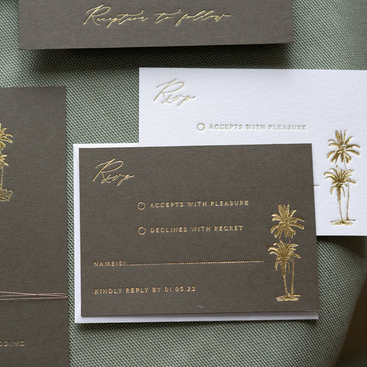 Lake Como RSVP Card with Return Envelope