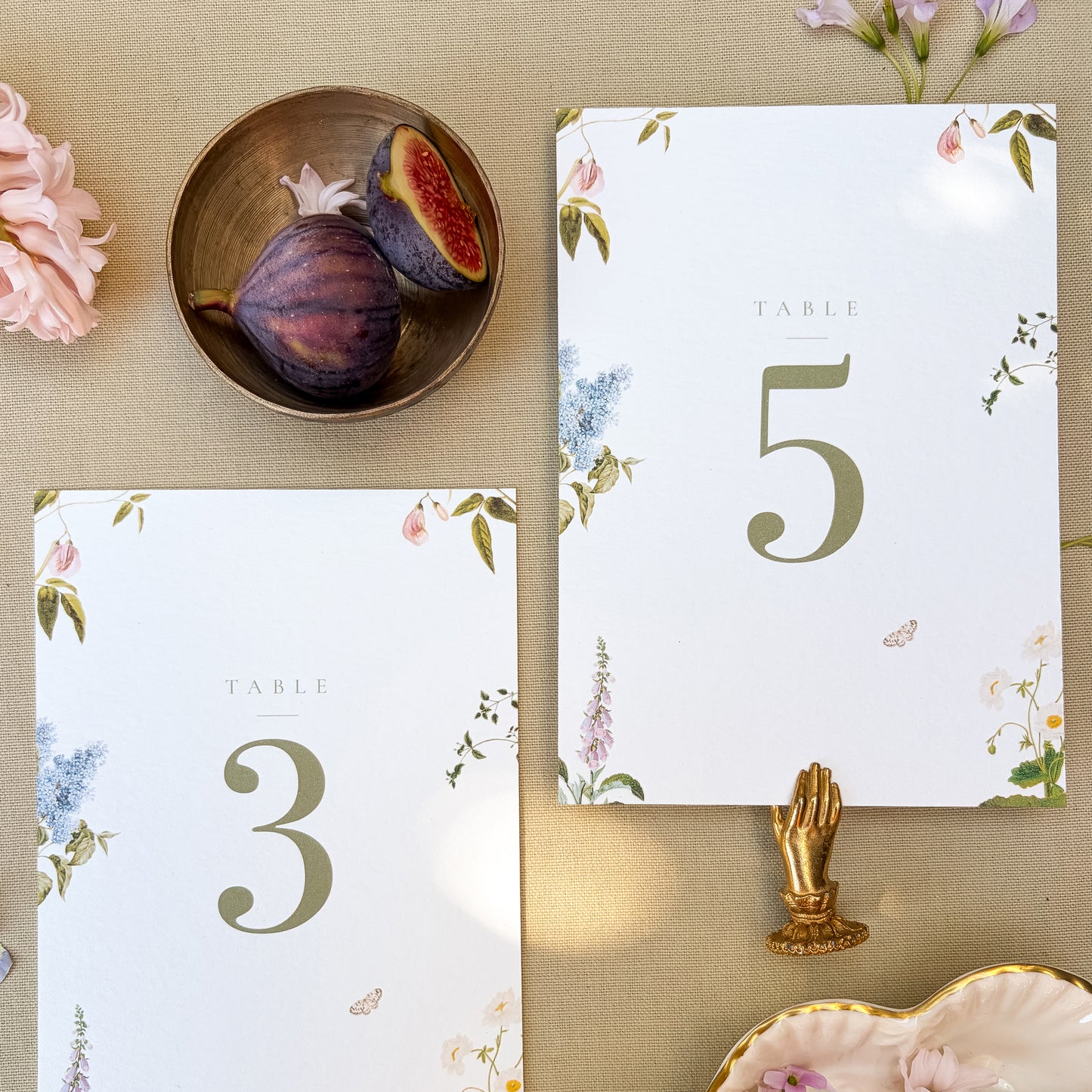 Floral wedding table number
