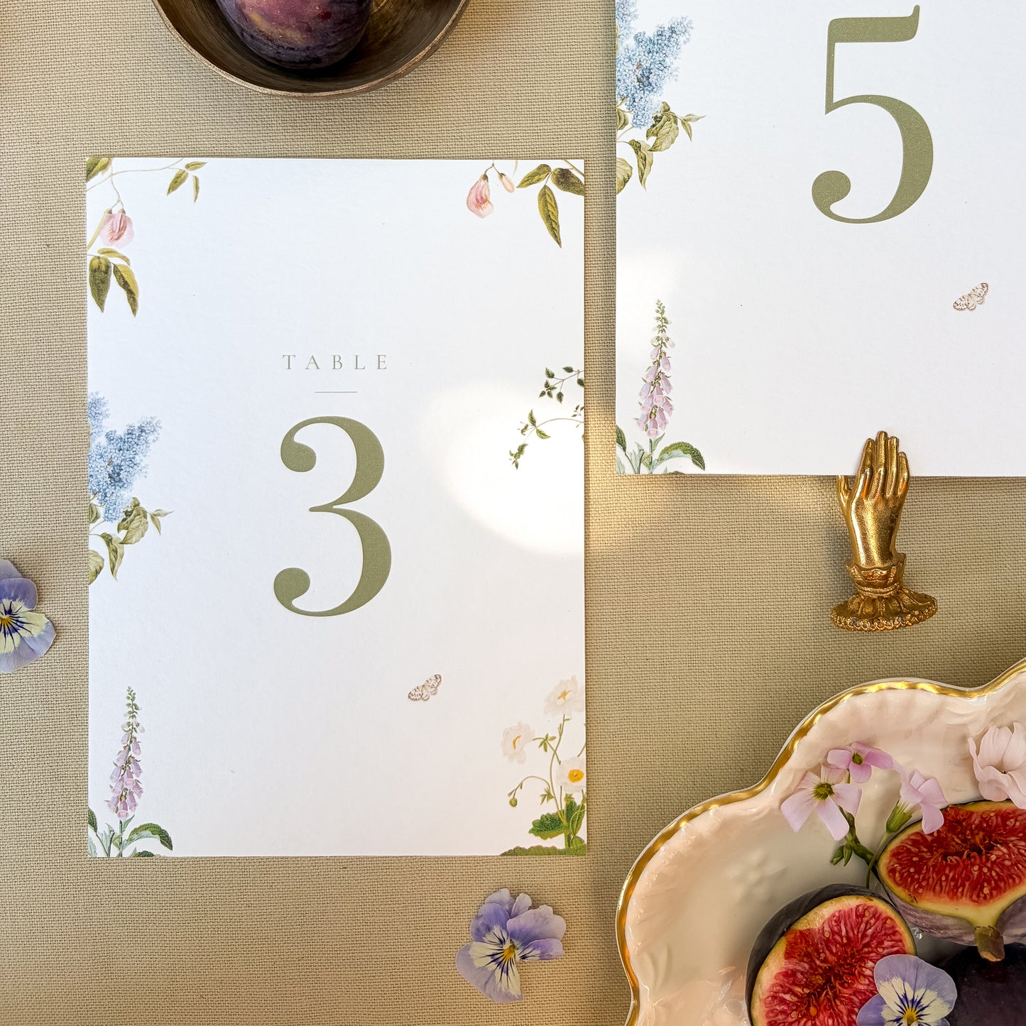 Floral wedding table number
