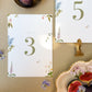 Floral wedding table number