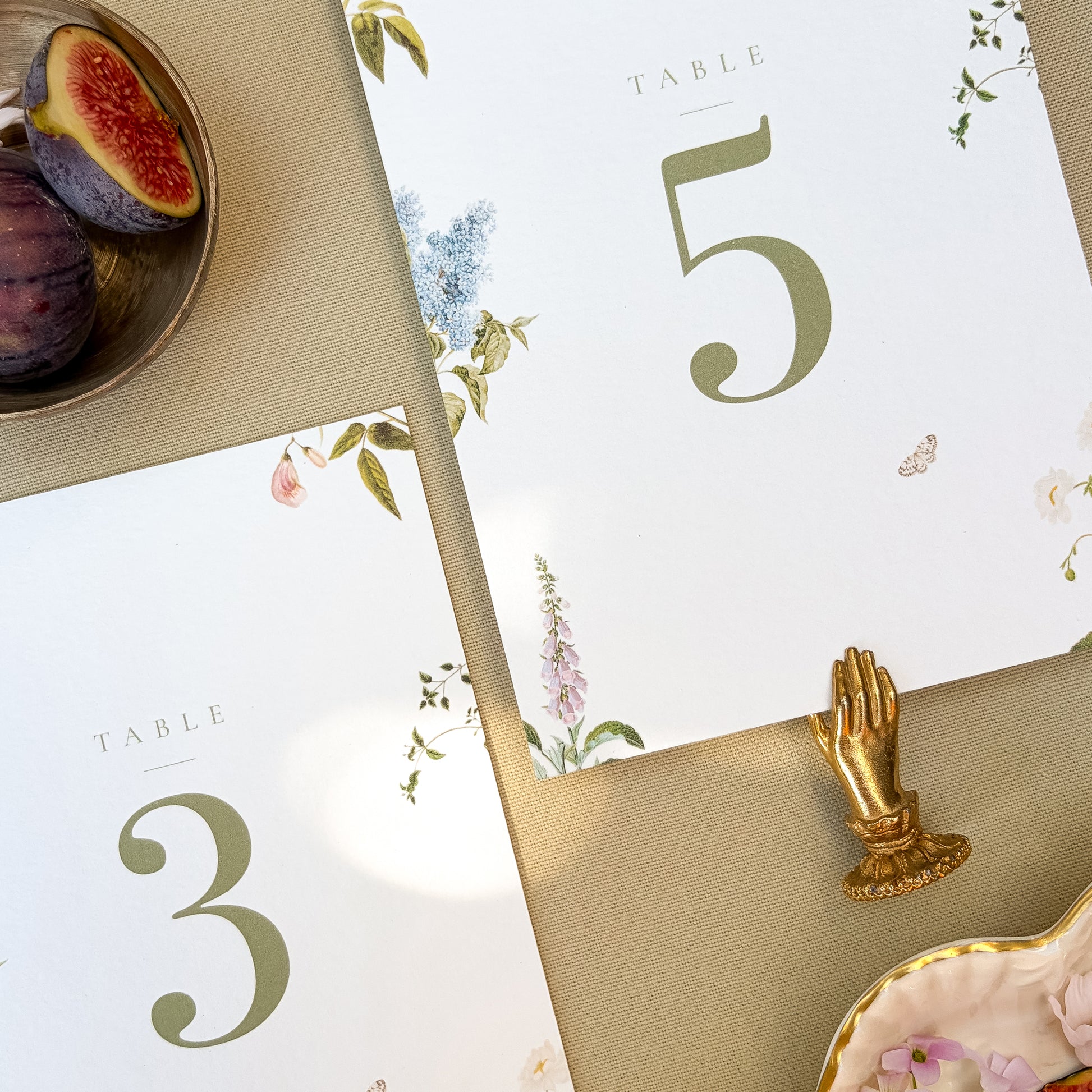 Floral wedding table number