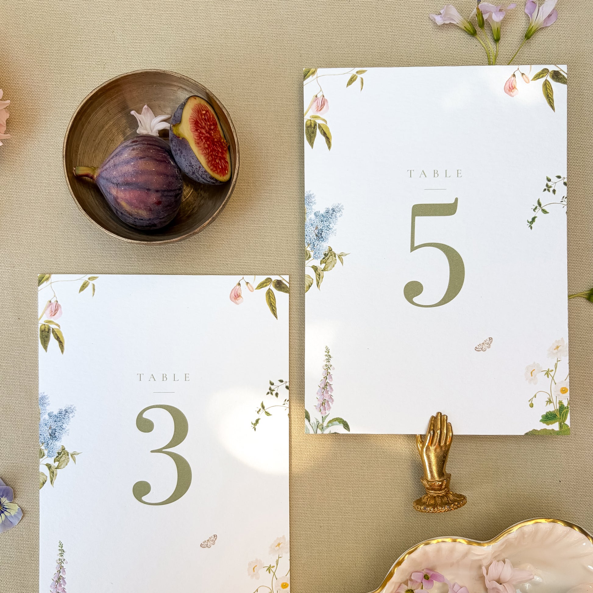 Floral wedding table number