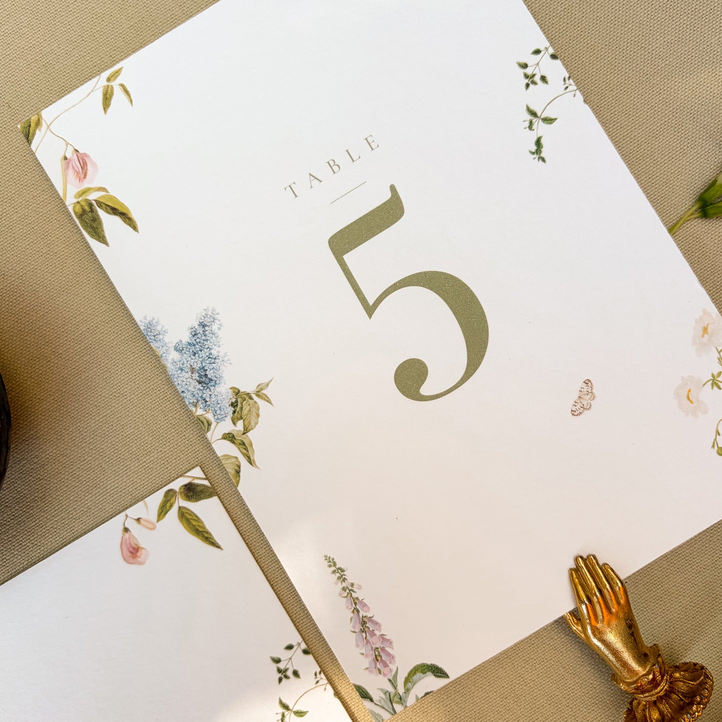Floral wedding table number