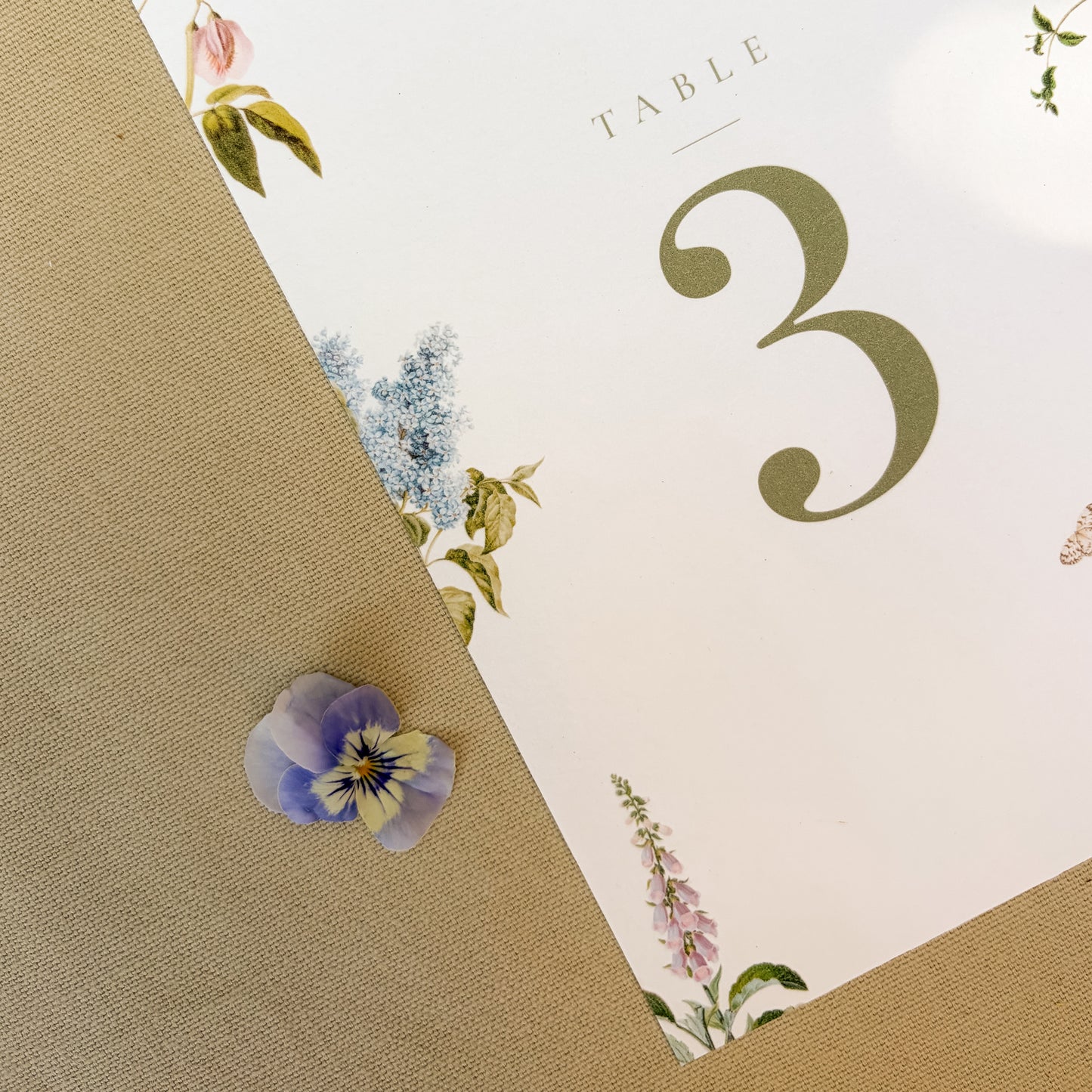 Floral wedding table number