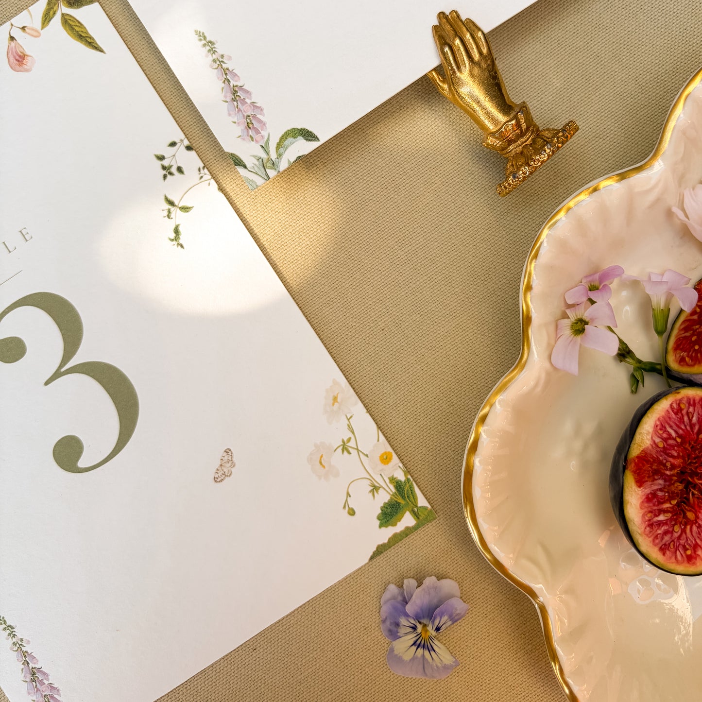 Floral wedding table number