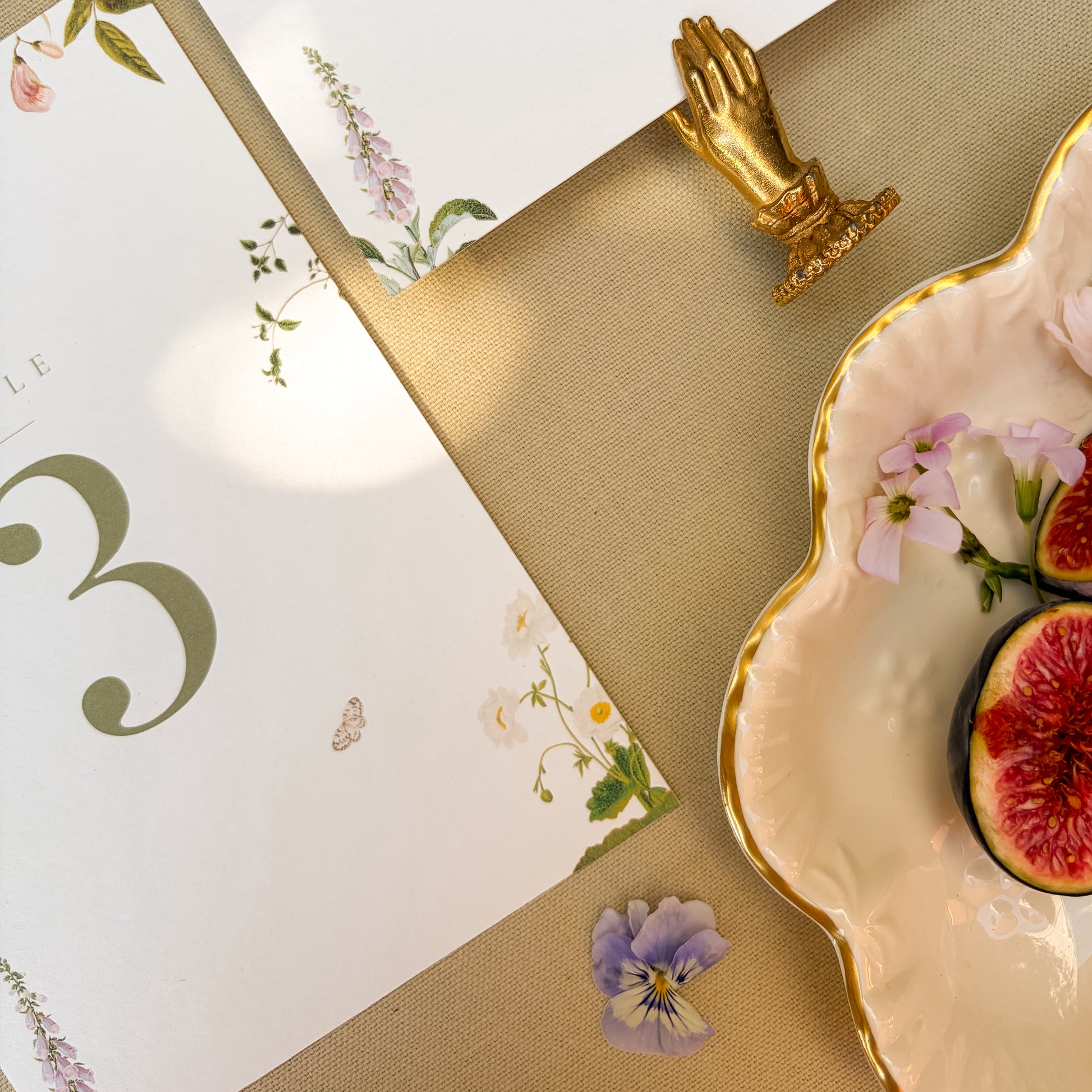 Floral wedding table number
