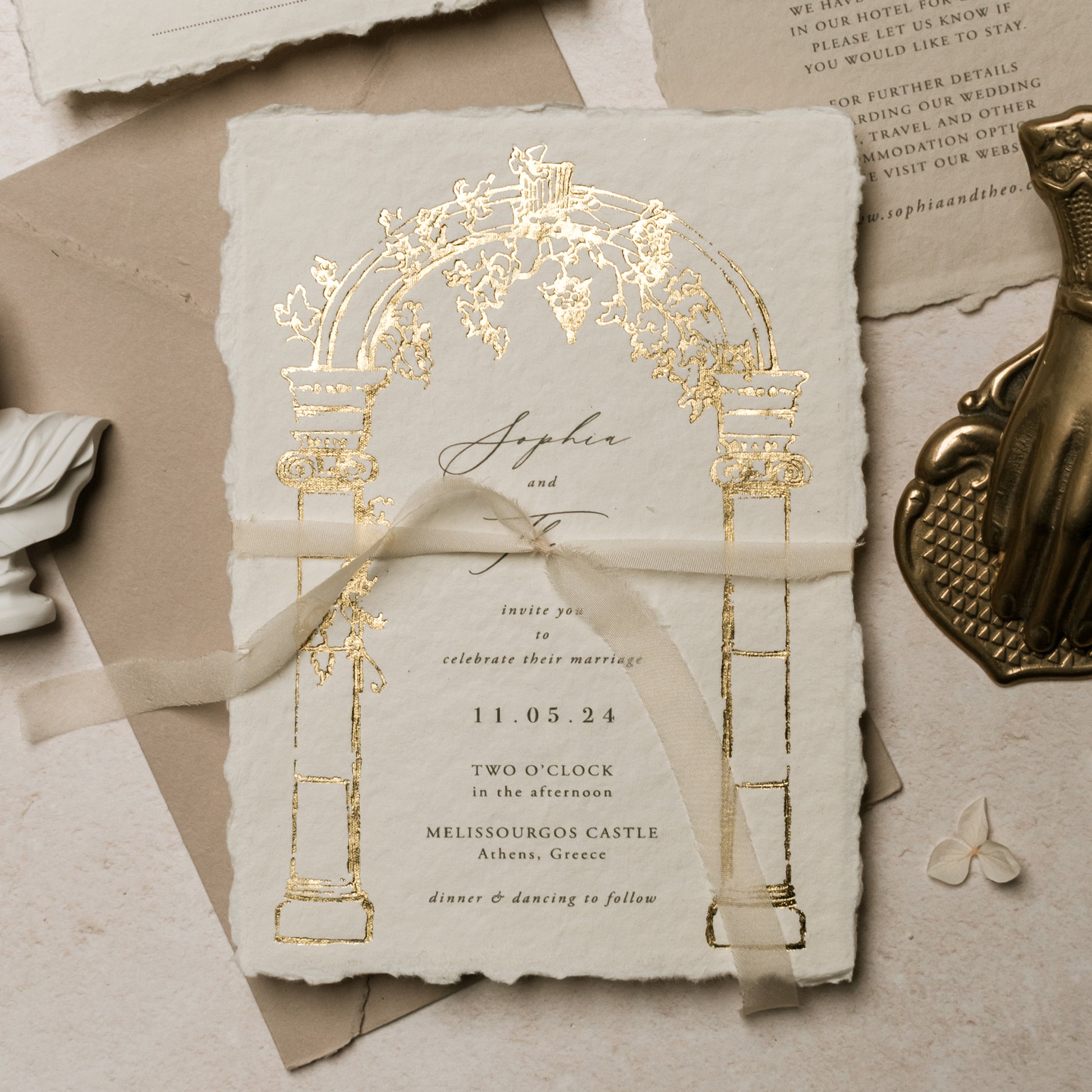 greek wedding invitation