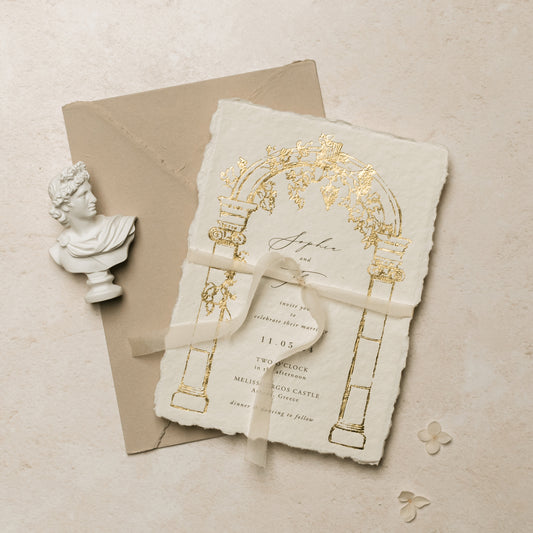 greek wedding invitation