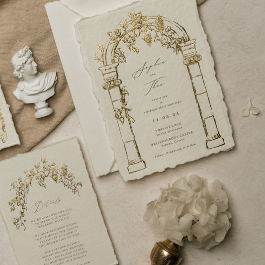 greek wedding invitation