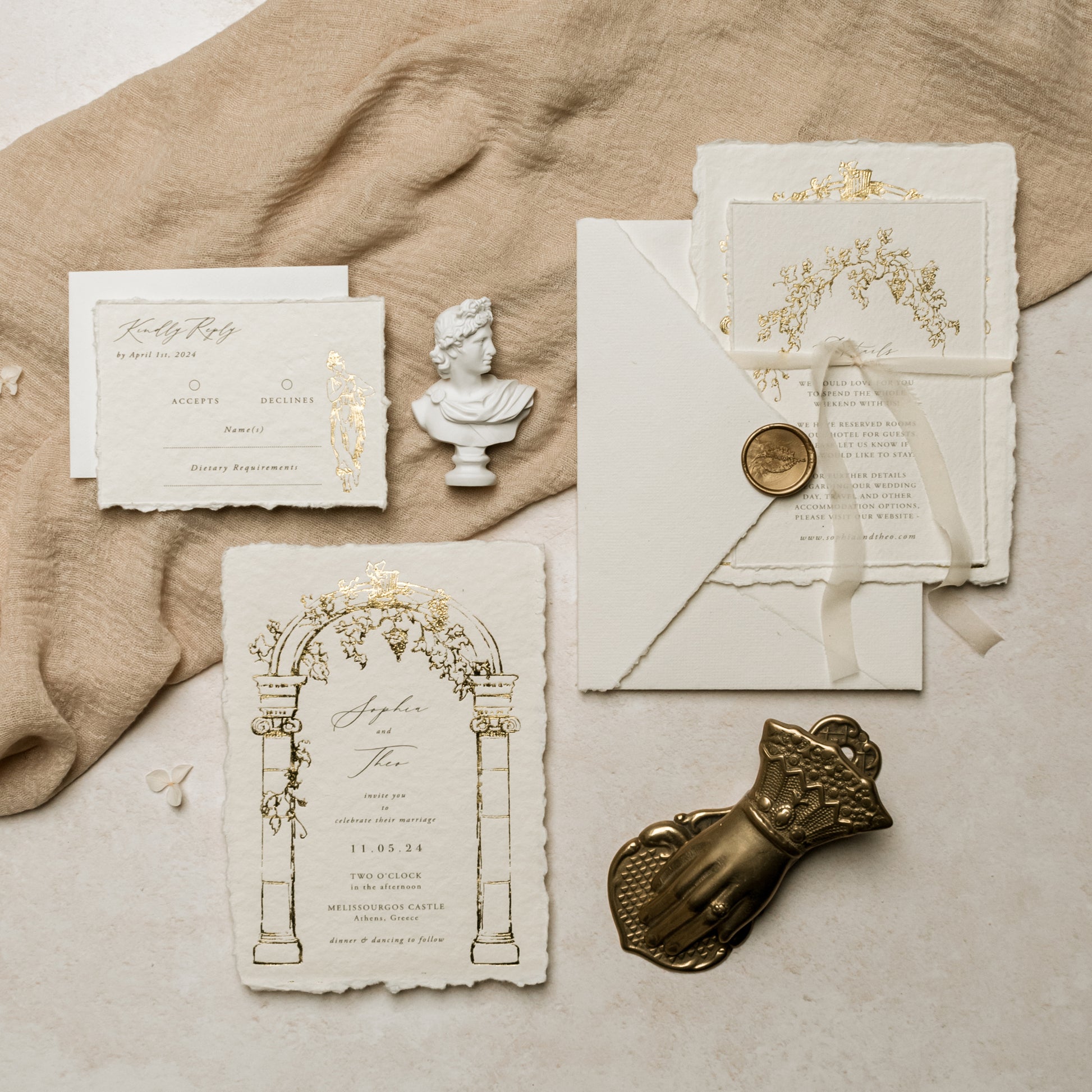 greek wedding invitation