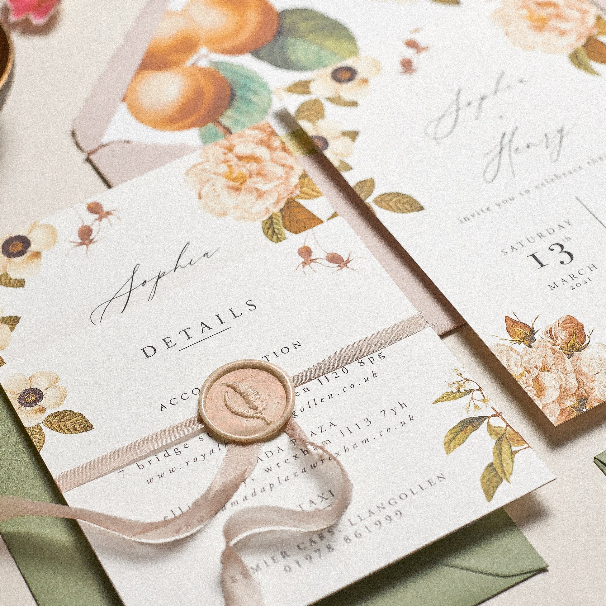 floral wedding invite
