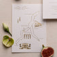bespoke wedding map cards printed in gold foil on thick luxe ivory card