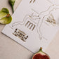 bespoke wedding map cards printed in gold foil on thick luxe ivory card