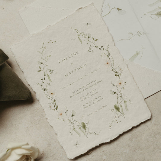 Petit Pois Invitation with Patterned Envelope
