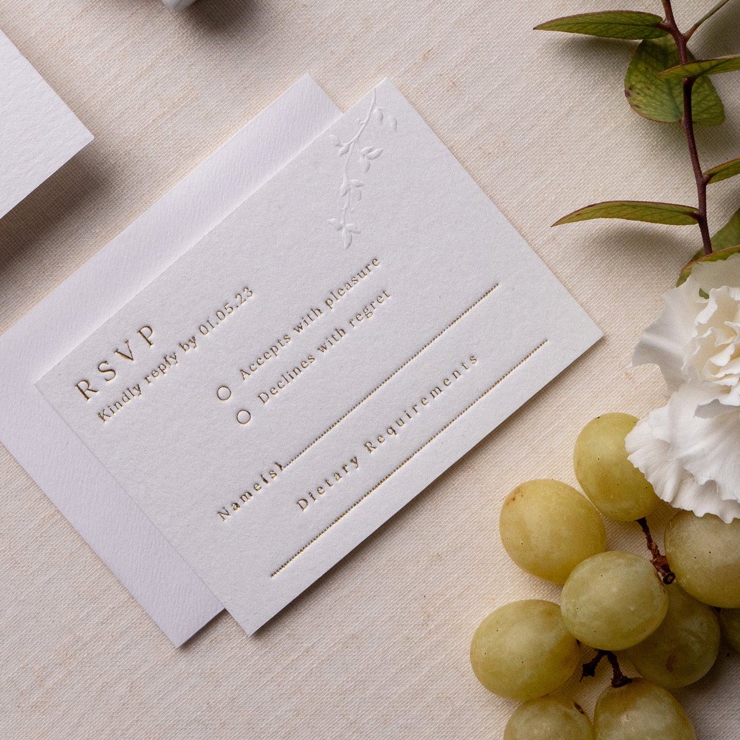 Wedding Venue Luxe RSVP Card with Return Envelope