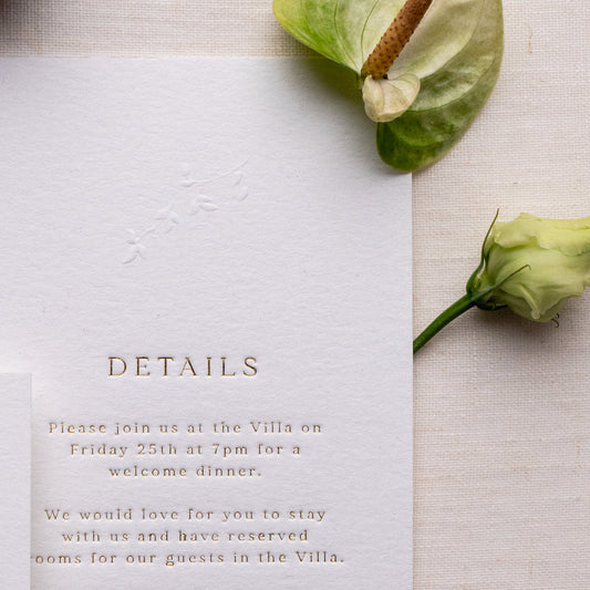 Wedding Venue Luxe Details Card