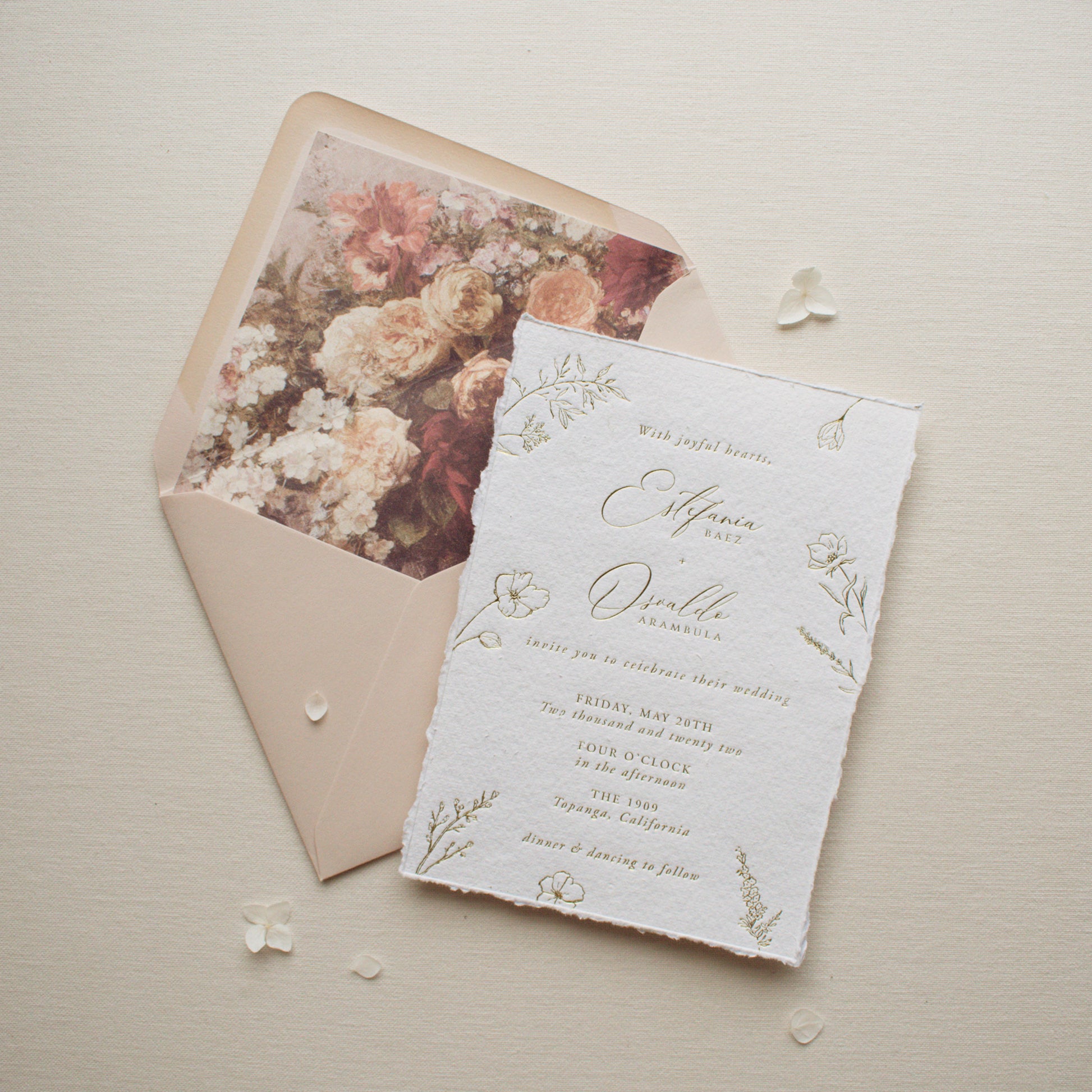 floral wedding invite