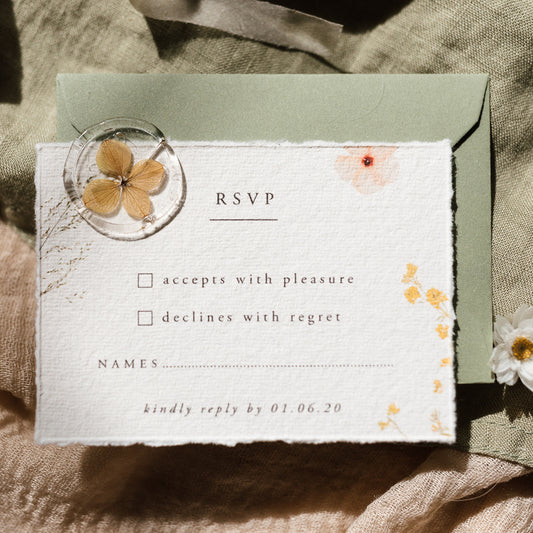 Boho Garden RSVP Card with Return Envelope