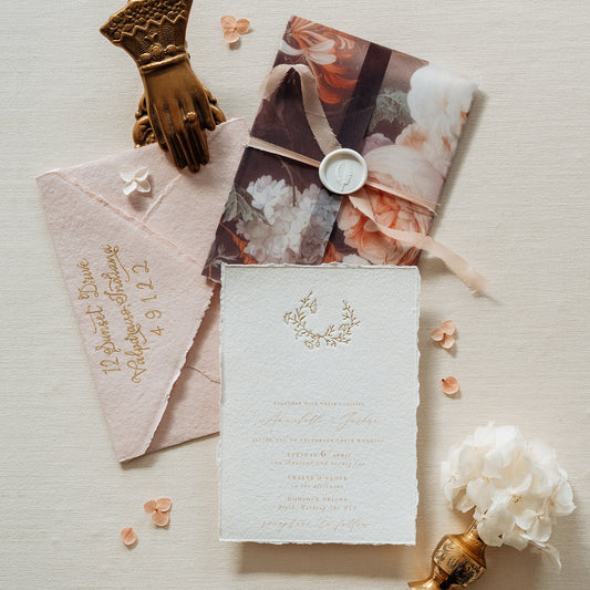 vellum wedding invite