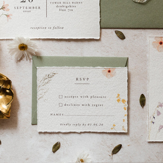 Boho Garden RSVP Card with Return Envelope